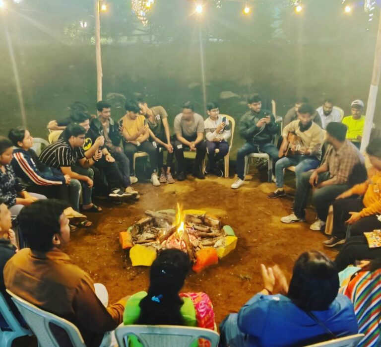 bonfire with friends