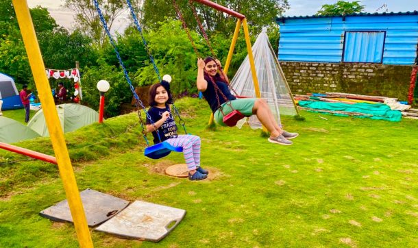 swing for childrens and adults at lonavala camping